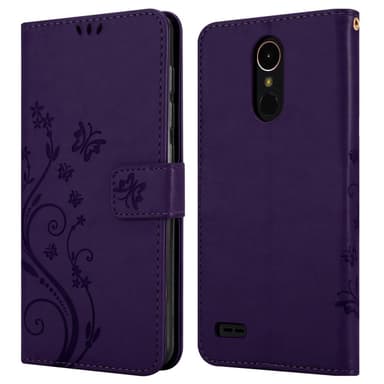 LG K10 2017 lommebokdeksel Blomster (lilla)
