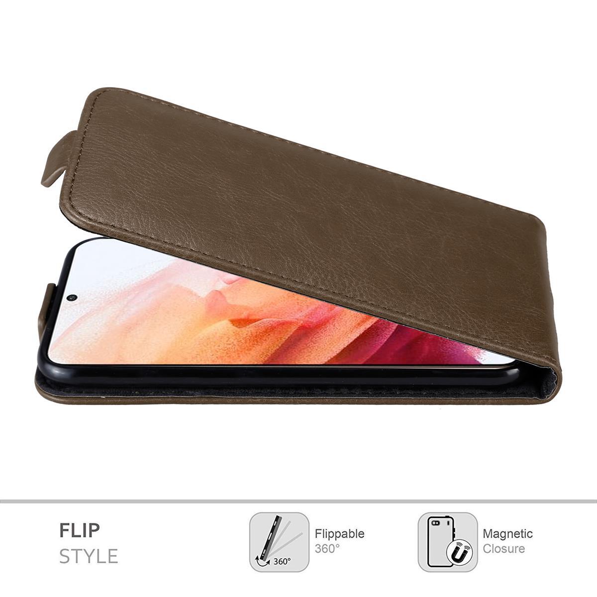 Samsung Galaxy S21 5G deksel flip cover (brun)
