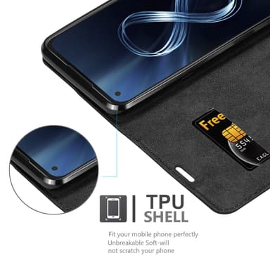 Asus ZenFone 8 lommebokdeksel case (svart)