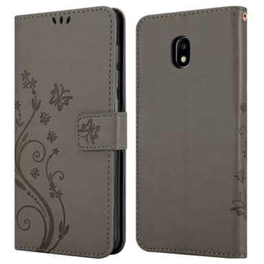 Samsung Galaxy J3 2017 lommebokdeksel Blomster (grå)