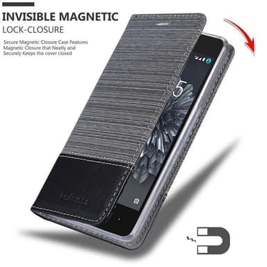 BQ Aquaris X5 lommebokdeksel etui (grå)