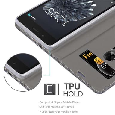 BQ Aquaris X5 lommebokdeksel etui (grå)