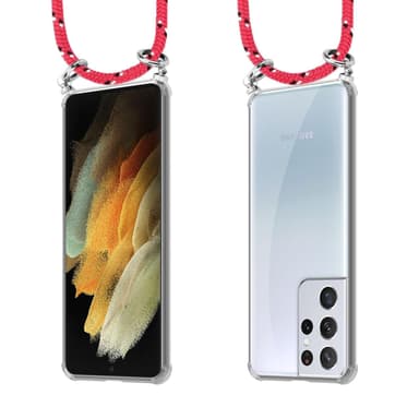 Samsung Galaxy S21 ULTRA Deksel med Halskjede (rosa)