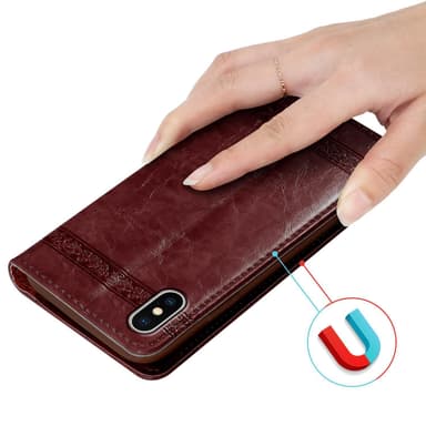 iPhone XS MAX lommebokdeksel etui (rød)