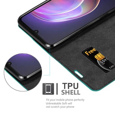 Vivo V21 4G / 5G lommebokdeksel case (turkis)