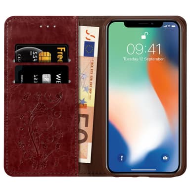 iPhone XS MAX lommebokdeksel etui (rød)