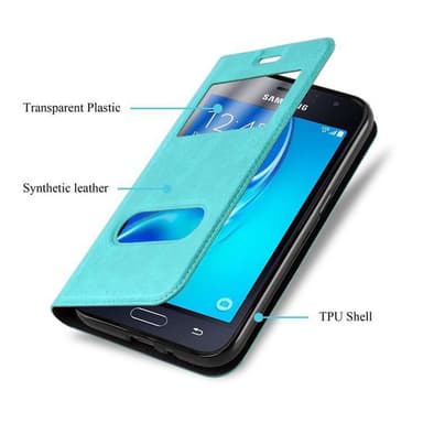 Samsung Galaxy J1 2016 lommebokdeksel cover (turkis)