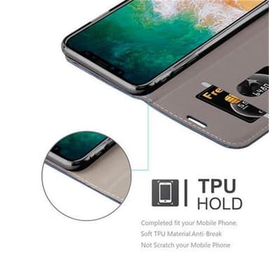 iPhone X / XS lommebokdeksel etui (blå)