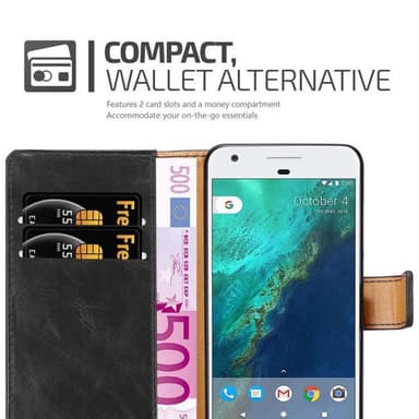 Google PIXEL lommebokdeksel etui (svart)