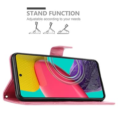 Samsung Galaxy M53 5G lommebokdeksel Blomster (rosa)