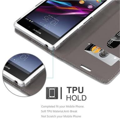 Sony Xperia Z1 lommebokdeksel etui (grå)