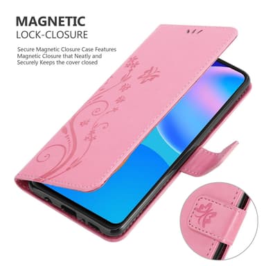 Huawei P SMART 2021 lommebokdeksel Blomster (rosa)