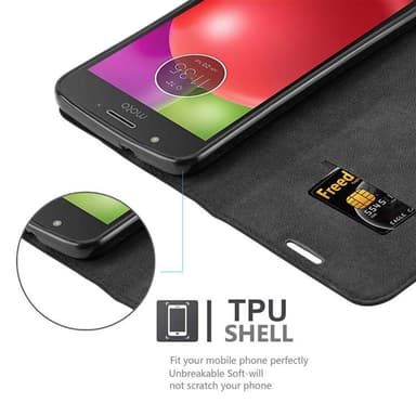 Motorola MOTO E4 lommebokdeksel case (svart)