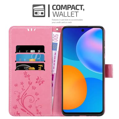 Huawei P SMART 2021 lommebokdeksel Blomster (rosa)