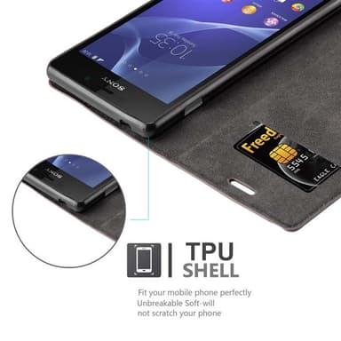 Sony Xperia M2 / M2 AQUA lommebokdeksel case (brun)