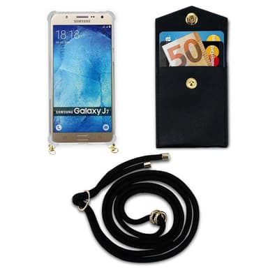 Samsung Galaxy J7 2015 Deksel med Halskjede (svart)