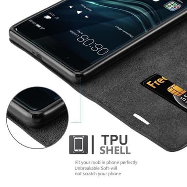 Huawei P9 PLUS lommebokdeksel case (svart)
