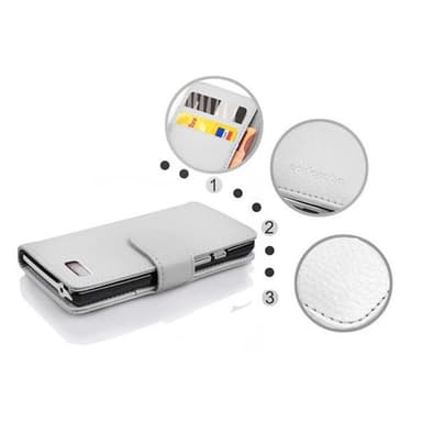 HTC Desire 600 lommebokdeksel etui (hvit)