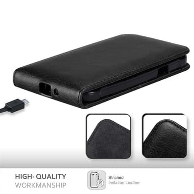 Samsung Galaxy J1 2015 deksel flip cover (svart)
