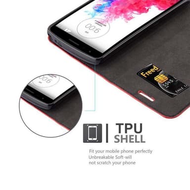 LG G3 STYLUS lommebokdeksel case (rød)