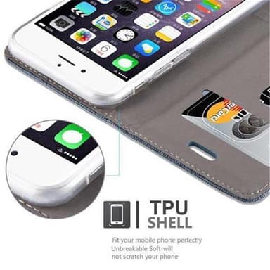 iPhone 6 PLUS / 6S PLUS lommebokdeksel etui (blå)