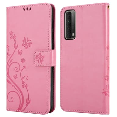 Huawei P SMART 2021 lommebokdeksel Blomster (rosa)