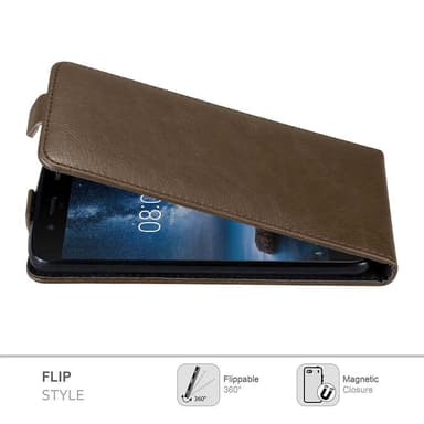 Nokia 8 2017 deksel flip cover (brun)