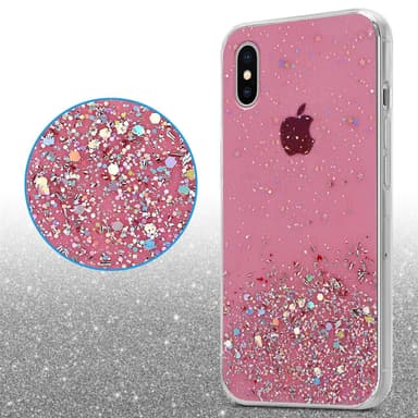 iPhone XS MAX Silikondeksel Glitter (rosa)