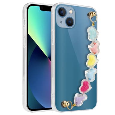 iPhone 13 Deksel med kjede (gjennomsiktig)