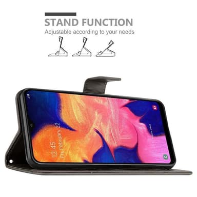 Samsung Galaxy A10 / M10 lommebokdeksel Blomster (grå)