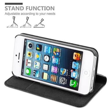 iPhone 5 / 5S / SE 2016 lommebokdeksel case (svart)