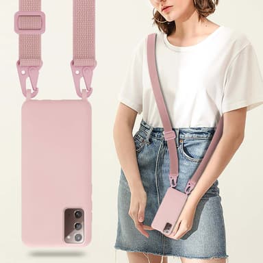Deksel Samsung Galaxy NOTE 20 med Halskjede (rosa)