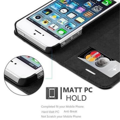 iPhone 5 / 5S / SE 2016 lommebokdeksel case (svart)