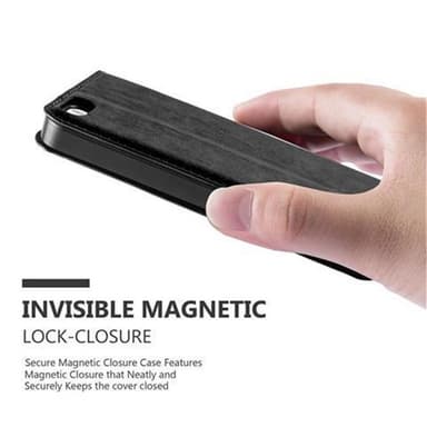 iPhone 5 / 5S / SE 2016 lommebokdeksel case (svart)