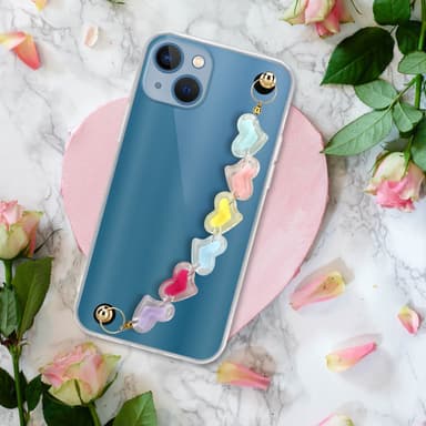 iPhone 13 Deksel med kjede (gjennomsiktig)