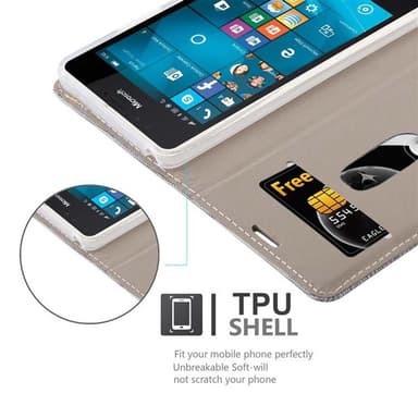 Nokia Lumia 950 lommebokdeksel etui (grå)