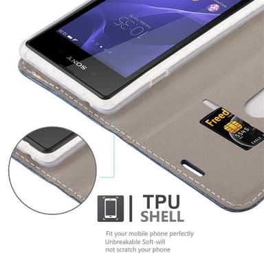 Sony Xperia E3 lommebokdeksel etui (blå)