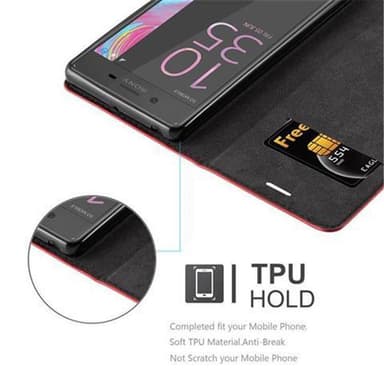 Sony Xperia X lommebokdeksel case (rød)