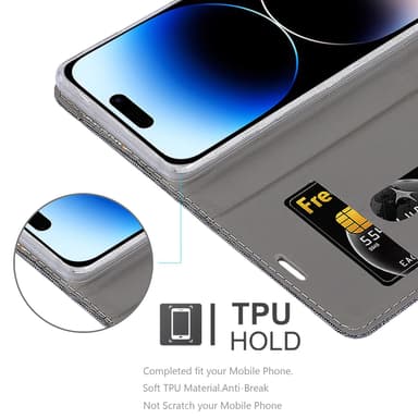 iPhone 14 PRO lommebokdeksel etui (grå)
