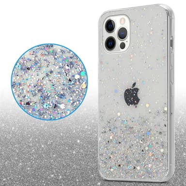 iPhone 12 PRO MAX Silikondeksel Glitter (gjennomsiktig)