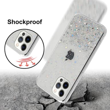 iPhone 12 PRO MAX Silikondeksel Glitter (gjennomsiktig)