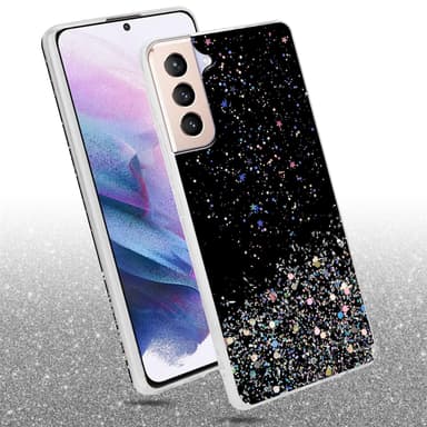 Samsung Galaxy S21 PLUS Silikondeksel Glitter (svart)
