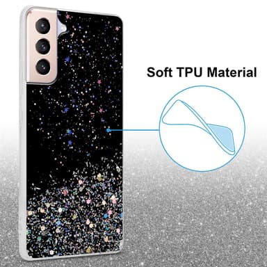 Samsung Galaxy S21 PLUS Silikondeksel Glitter (svart)