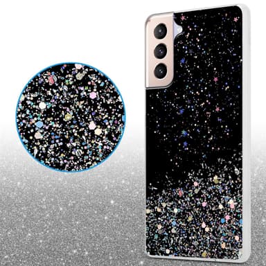 Samsung Galaxy S21 PLUS Silikondeksel Glitter (svart)