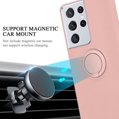 Deksel Samsung Galaxy S22 ULTRA Ring Case (rosa)