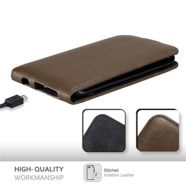 Samsung Galaxy S6 EDGE deksel flip cover (brun)
