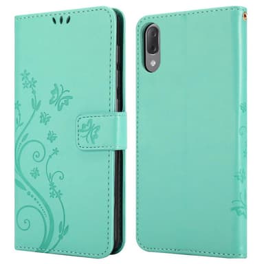 Sony Xperia L3 lommebokdeksel Blomster (turkis)