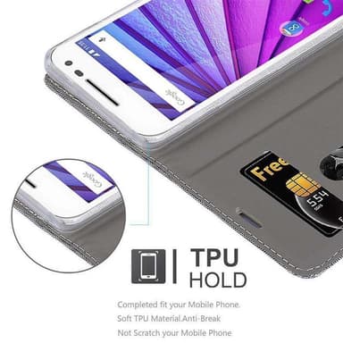 Motorola MOTO G3 lommebokdeksel etui (grå)