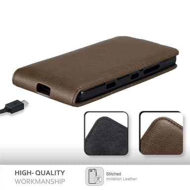 Nokia Lumia 929 / 930 deksel flip cover (brun)