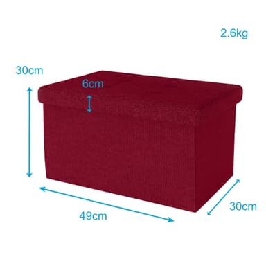 Sammenleggbar Krakk 49x30x30 cm Fotstøtte (rød)